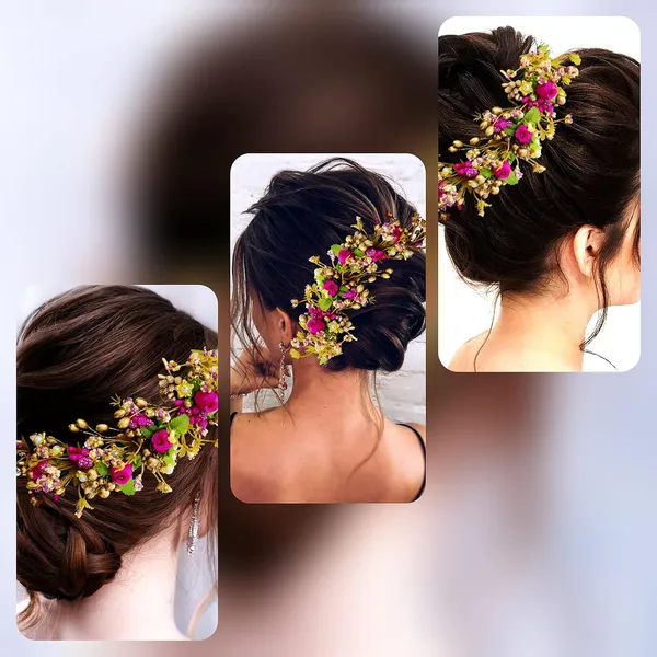 Dark_Pink_Flower,_Leaf,_Beads_&_Pearl_Design_Hair_Vein_For_Women_&_Girls_Accessories_(14_X_8_X_1_Cm)