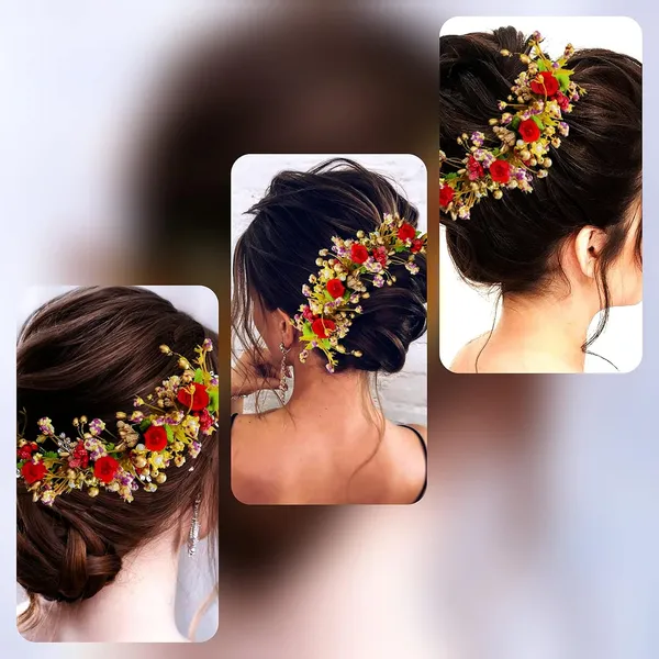 Red_Flower,_Leaf,_Beads_&_Pearl_Design_Hair_Vein_For_Women_&_Girls_Accessories_(14_X_8_X_1_Cm)