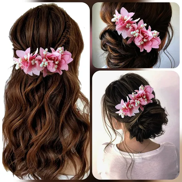 Baby_Pink_Floral_Shaped_With_Pearl_&_Stone_Hairpin_Accessories_For_Women_&_Girls_(14_X_8_X_1_Cm)