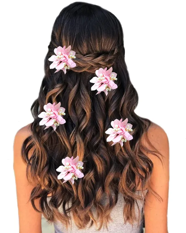 Pack_of_5_Baby_Pink_Flower_With_Pearl_Hair_Pin_Accessorie_For_Women