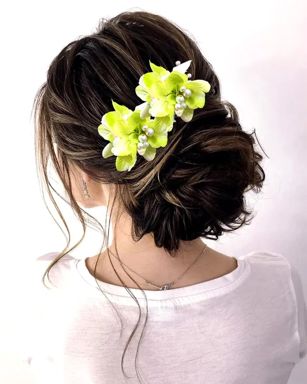 Pack_of_5_Green_Flower_With_Pearl_Hair_Pin_Accessorie_For_Women