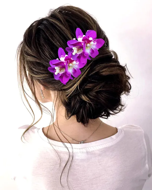 Purple_Floral_Shaped_With_Pearl_Design_Hairpin_Accessories_For_Women_&_Girls_(14_X_8_X_1_Cm)