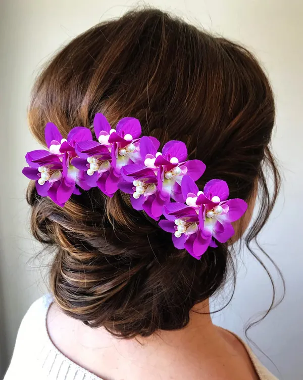 Purple_Floral_Shaped_With_Pearl_Design_Hairpin_Accessories_For_Women_&_Girls_(14_X_8_X_1_Cm)