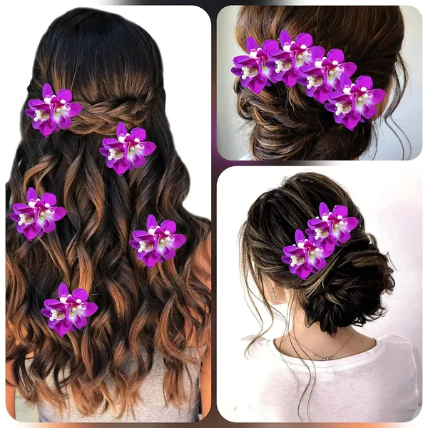 Purple_Floral_Shaped_With_Pearl_Design_Hairpin_Accessories_For_Women_&_Girls_(14_X_8_X_1_Cm)