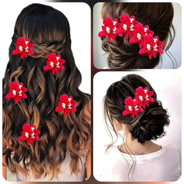 Pack_of_5_Red_Flower_With_Pearl_Hair_Pin_Accessorie_For_Women