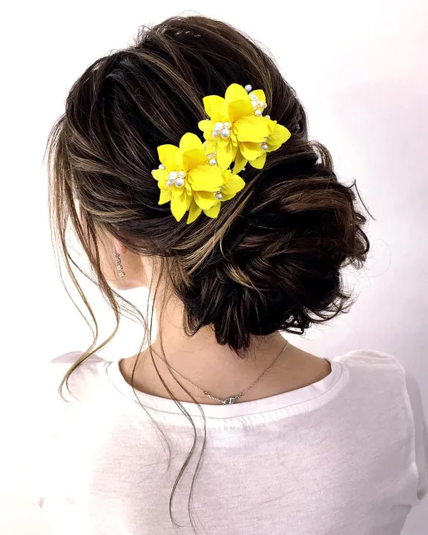 Pack_of_5_Yellow_Flower_With_Pearl_Hair_Pin_Accessorie_For_Women