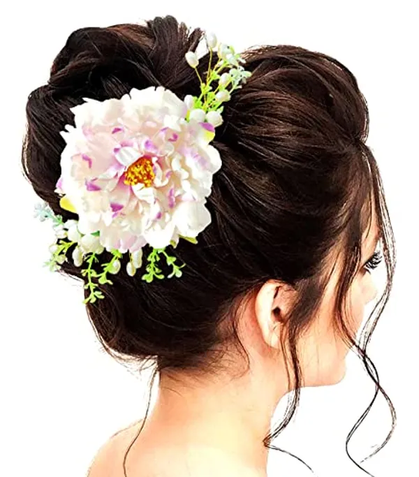 Baby_Pink_Floral_Shaped_With_Pearl_Design_Hairpin_Accessories_For_Women_&_Girls_(14_X_8_X_1_Cm)