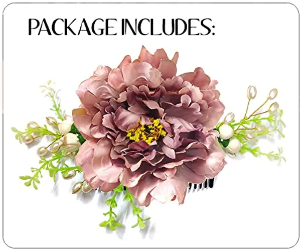 Maroon_Floral_Shaped_With_Pearl_Design_Hairpin_Accessories_For_Women_&_Girls_(14_X_8_X_1_Cm)
