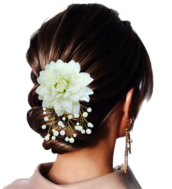 Cream_Dahlia_Flower_With_White_Pearl_Hair_Clutcher_Accessories_For_Women_&_Girls_(13_X_8_X_1_Cm)