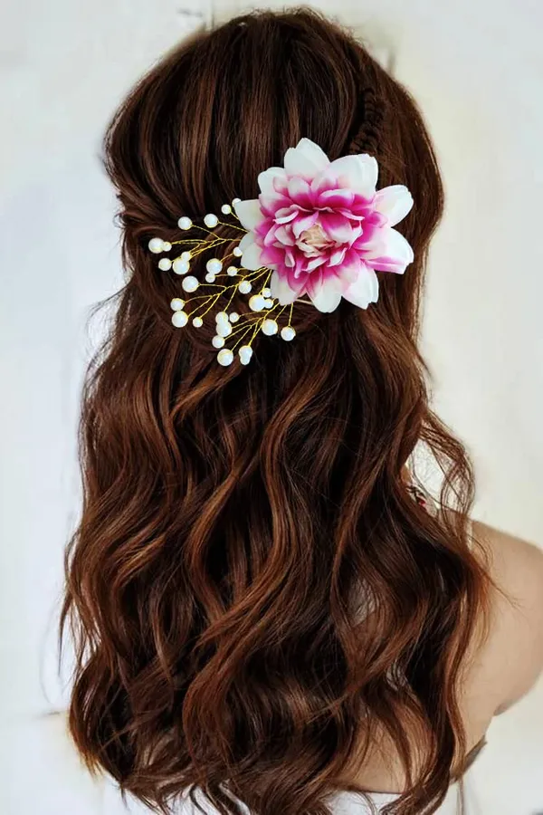 Dark_Pink_Dahlia_Flower_With_White_Pearl_Hair_Clutcher_Accessories_For_Women_&_Girls_(13_X_8_X_1_Cm)