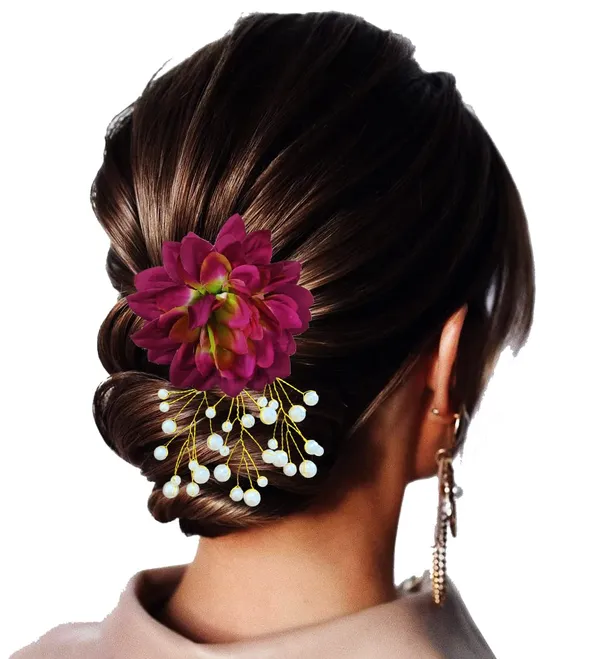 Maroon_Dahlia_Flower_With_White_Pearl_Hair_Clutcher_Accessories_For_Women_&_Girls_(13_X_8_X_1_Cm)