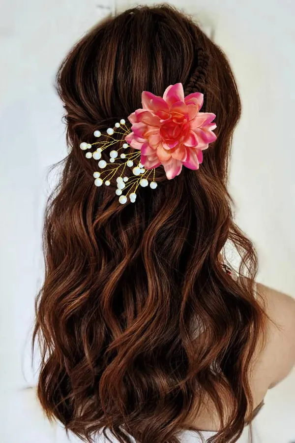 Peach_Pink_Dahlia_Flower_With_White_Pearl_Hair_Clutcher_Accessories_For_Women_&_Girls_(13_X_8_X_1_Cm)