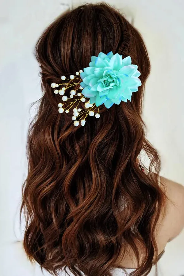 Rama_Green_Dahlia_Flower_With_White_Pearl_Hair_Clutcher_Accessories_For_Women_&_Girls_(13_X_8_X_1_Cm)