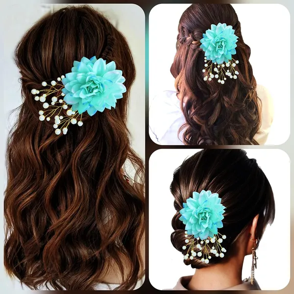 Rama_Green_Dahlia_Flower_With_White_Pearl_Hair_Clutcher_Accessories_For_Women_&_Girls_(13_X_8_X_1_Cm)