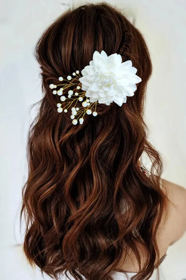 White_Dahlia_Flower_With_White_Pearl_Hair_Clutcher_Accessories_For_Women_&_Girls_(13_X_8_X_1_Cm)