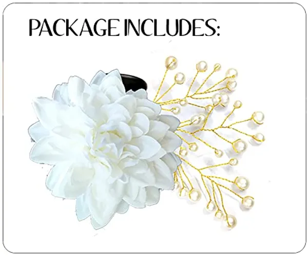 White_Dahlia_Flower_With_White_Pearl_Hair_Clutcher_Accessories_For_Women_&_Girls_(13_X_8_X_1_Cm)
