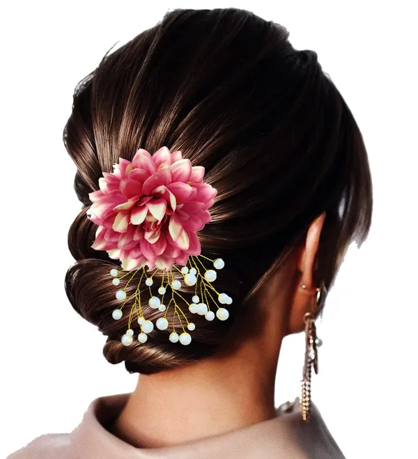 Wine_Dahlia_Flower_With_White_Pearl_Hair_Clutcher_Accessories_For_Women_&_Girls_(13_X_8_X_1_Cm)
