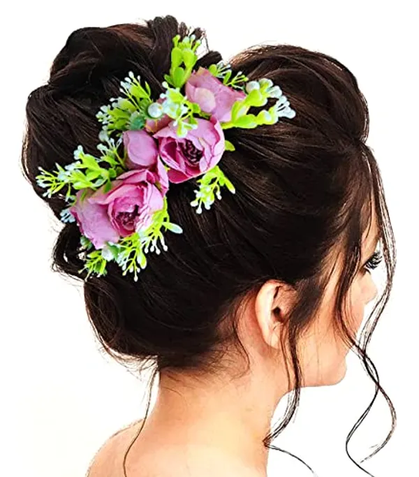 Baby_Pink_Attractive_Roses_With_Pearl_&_Leaf_Design_Hairpin_Accessories_For_Women_&_Girls_(14_X_8_X_1_Cm)