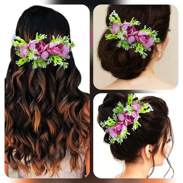 Baby_Pink_Attractive_Roses_With_Pearl_&_Leaf_Design_Hairpin_Accessories_For_Women_&_Girls_(14_X_8_X_1_Cm)