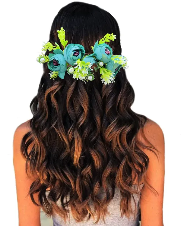 Blue_Attractive_Roses_With_Pearl_&_Leaf_Design_Hairpin_Accessories_For_Women_&_Girls_(14_X_8_X_1_Cm)