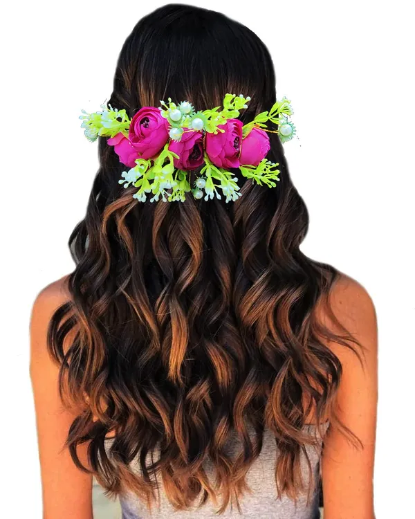 Dark_Pink_Attractive_Roses_With_Pearl_&_Leaf_Design_Hairpin_Accessories_For_Women_&_Girls_(14_X_8_X_1_Cm)