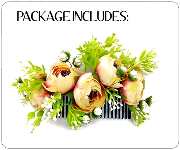 Peach_Attractive_Roses_With_Pearl_&_Leaf_Design_Hairpin_Accessories_For_Women_&_Girls_(14_X_8_X_1_Cm)