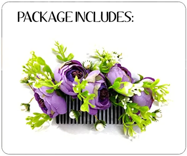 Purple_Attractive_Roses_With_Pearl_&_Leaf_Design_Hairpin_Accessories_For_Women_&_Girls_(14_X_8_X_1_Cm)