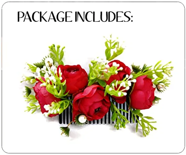 Red_Attractive_Roses_With_Pearl_&_Leaf_Design_Hairpin_Accessories_For_Women_&_Girls_(14_X_8_X_1_Cm)