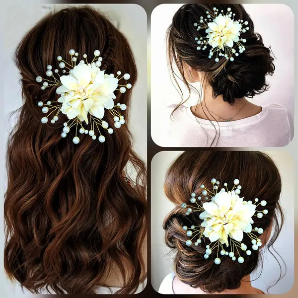 Peach_Floral_Shaped_With_Pearl_Hairpin_Accessories_For_Women_&_Girls_(13_X_8_X_1_Cm)