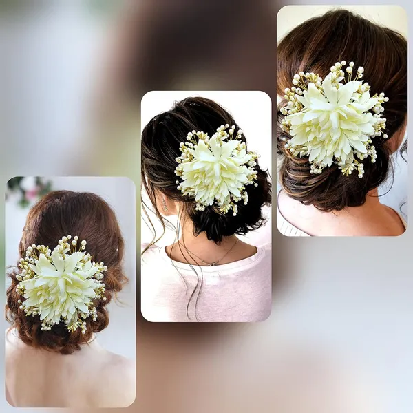 White_Floral_Design_With_Pearl_&_Stone_Gajra_Hair_Accessories_For_Women_&_Girls_(14_X_8_X_1_Cm)