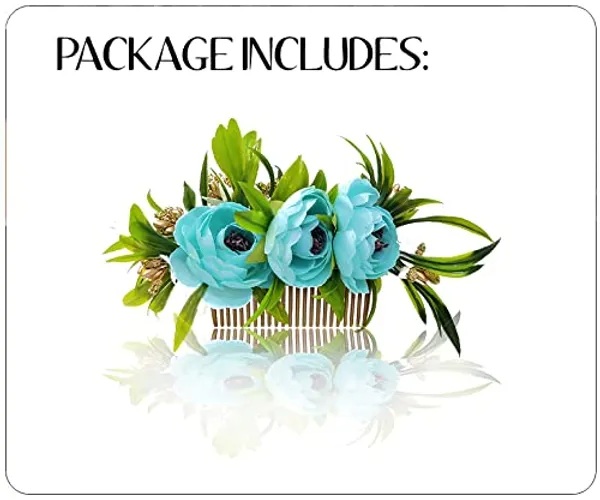 Rama_Green_Rose_Flower_And_Leaf_Shaped_Comb_Slide_For_Women_&_Girls_(14_X_8_X_1_Cm)