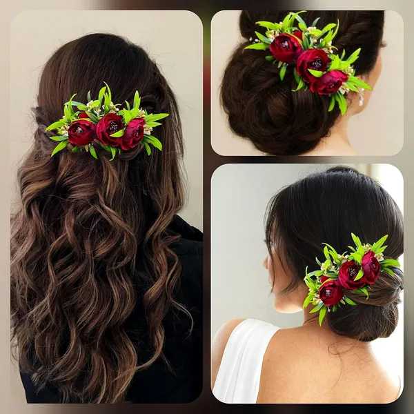 Red_Rose_Flower_And_Leaf_Shaped_Comb_Slide_For_Women_&_Girls_(14_X_8_X_1_Cm)