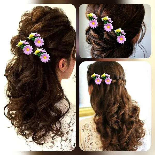 Baby_Pink_Artificial_Flower_Shaped_With_Leaf_Design_Hair_Pin_Accessories_For_Women_&_Girls_(14_X_8_X_1_Cm)