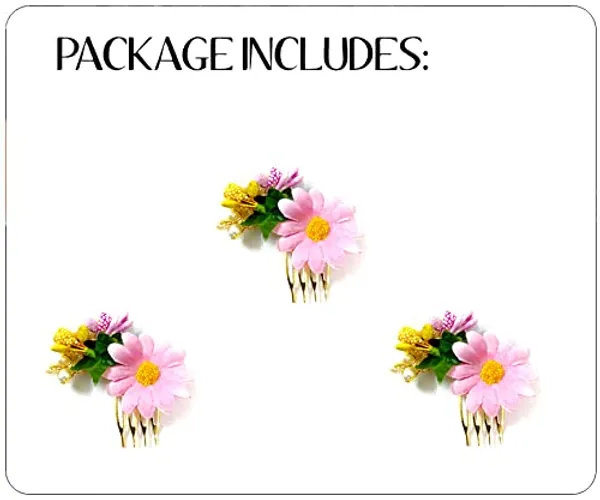 Baby_Pink_Artificial_Flower_Shaped_With_Leaf_Design_Hair_Pin_Accessories_For_Women_&_Girls_(14_X_8_X_1_Cm)