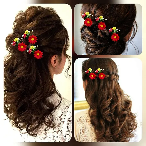 Pack_of_3_Red_Artificial_Flower_Shaped_With_Leaf_Comb_Slide_Hair_Accessories_For_Women