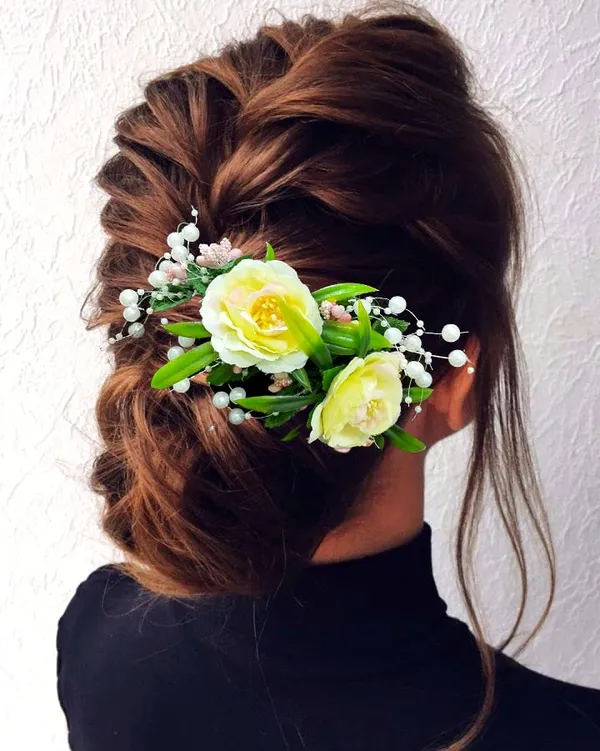 Peach_Artificial_Flower_With_Pearl_Bridal_Hair_Pin_Accessories_For_Women_&_Girls_(14_X_8_X_1_Cm)