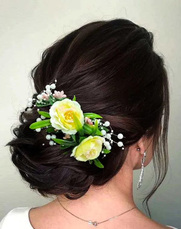 Peach_Artificial_Flower_With_Pearl_Bridal_Hair_Pin_Accessories_For_Women_&_Girls_(14_X_8_X_1_Cm)