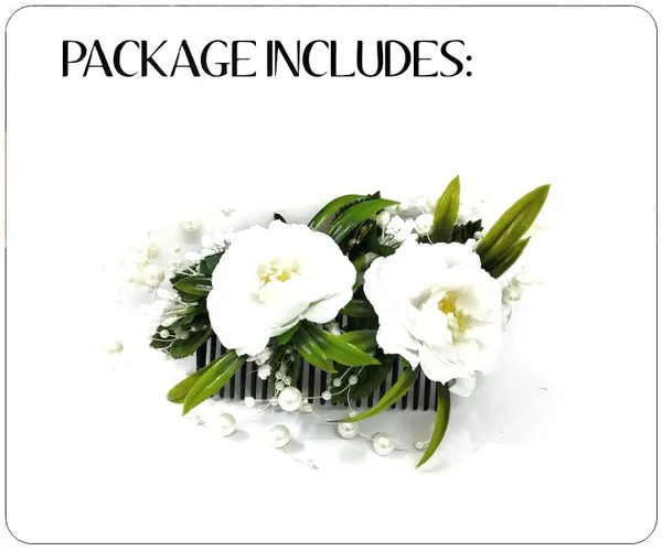 White_Artificial_Flower_And_Leaf_With_Pearl_Comb_Slide_Accessories_For_Women_&_Girls_(14_X_8_X_1_Cm)