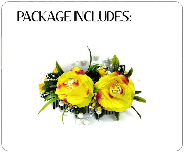 Yellow_Artificial_Flower_With_Pearl_Bridal_Hair_Pin_Accessories_For_Women_&_Girls_(14_X_8_X_1_Cm)