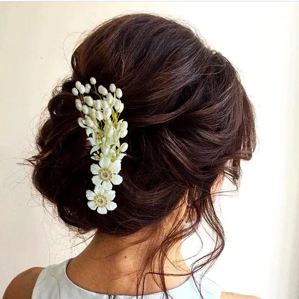 Gold_&_Silver_Artificial_Leaf_And_Floral_Design_With_Pearl_&_Stone_Hairpin_Accessories_For_Women_&_Girls