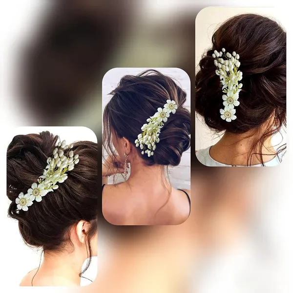 Gold_&_Silver_Artificial_Leaf_And_Floral_Design_With_Pearl_&_Stone_Hairpin_Accessories_For_Women_&_Girls