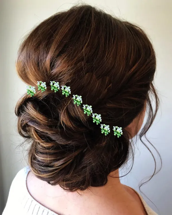 Green_Artificial_Pollen_Hair_Pin_For_Women_&_Girls_(12_Hairpins)_(20_X_20_X_10_Mm)
