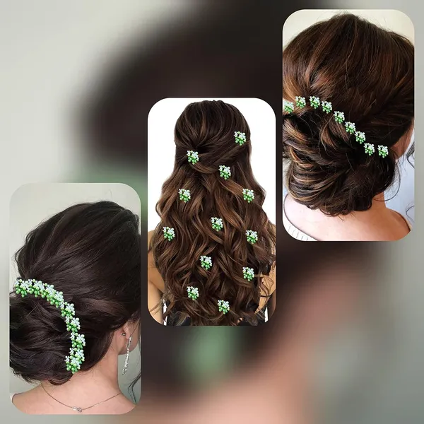 Green_Artificial_Pollen_Hair_Pin_For_Women_&_Girls_(12_Hairpins)_(20_X_20_X_10_Mm)