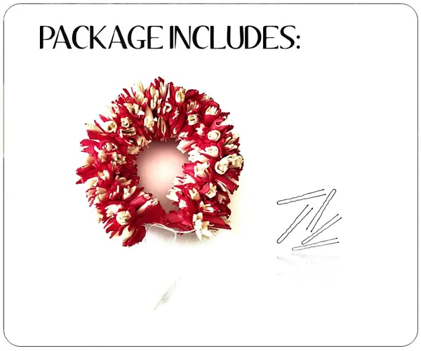Red_Artificial_Flower_Rounded_Bridal_Gajra_Accessories_For_Women_&_Girls