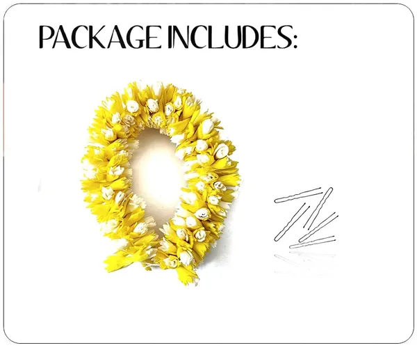 Yellow_Artificial_Flower_Rounded_Bridal_Gajra_Accessories_For_Women_&_Girls