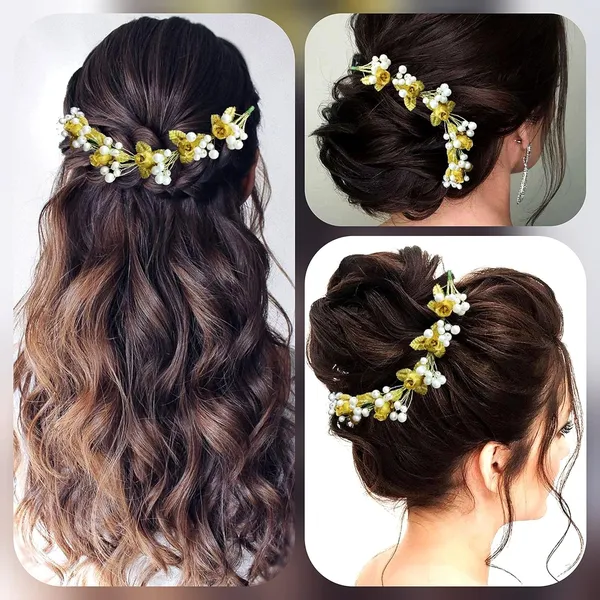 Golden_Artificial_Small_Flower_With_Pearl_Bridal_Hair_Vein_Accessories_For_Women_&_Girls_(14_X_8_X_1_Cm)