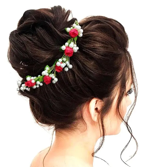 Red_Artificial_Small_Flower_With_Pearl_Bridal_Hair_Vein_Accessories_For_Women_&_Girls_(14_X_8_X_1_Cm)