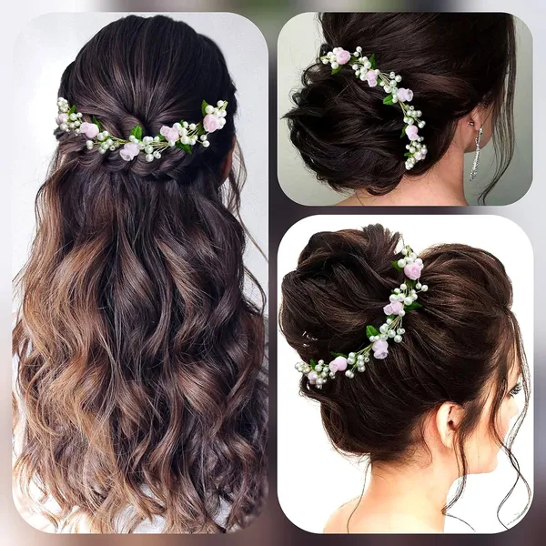 Baby_Pink_Artificial_Small_Flower_With_Pearl_Bridal_Hair_Vein_Accessories_For_Women_&_Girls_(14_X_8_X_1_Cm)