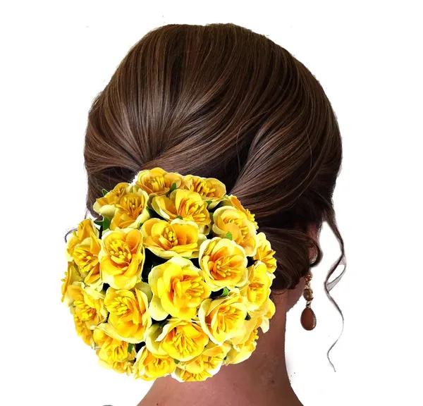 Yellow_Artificial_Rose_Flower_Gajra_Accessories_For_Women_&_Girls_(14_X_8_X_1_Cm)