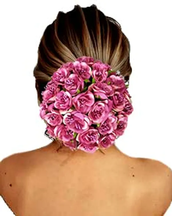 Dark_Pink_Artificial_Rose_Flower_Gajra_Accessories_For_Women_&_Girls_(14_X_8_X_1_Cm)